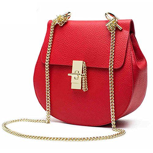 ZLMBAGUS Women's Fashionable Red Color Single-Shoulder Bag Crossbody Satchel Simple Style Handbag | Amazon (US)