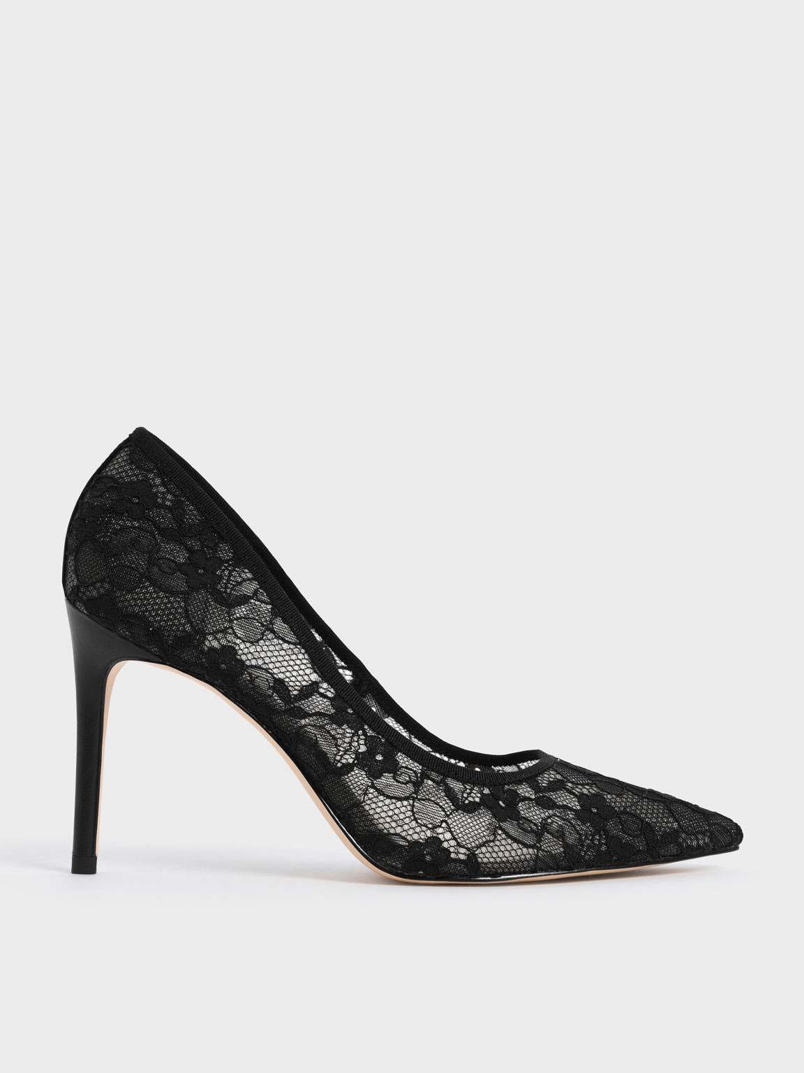 Lace Stiletto Pumps
 - Black | Charles & Keith UK