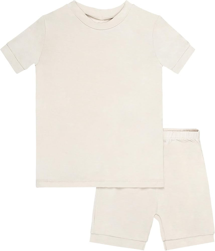 GUISBY Rayon Made from Bamboo Baby Toddler Kids Short Sleeve Top and Shorts Sets Pajamas for Boy ... | Amazon (US)