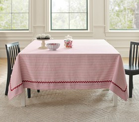 Christmas Ticking Stripe Tablecloth | Pottery Barn Kids