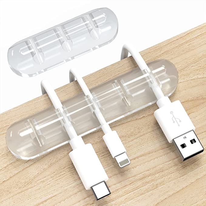 INCHOR Cord Organizer, Clear Cable Clips Cable Management, Cable Organizers USB Cable Holder Wire... | Amazon (US)