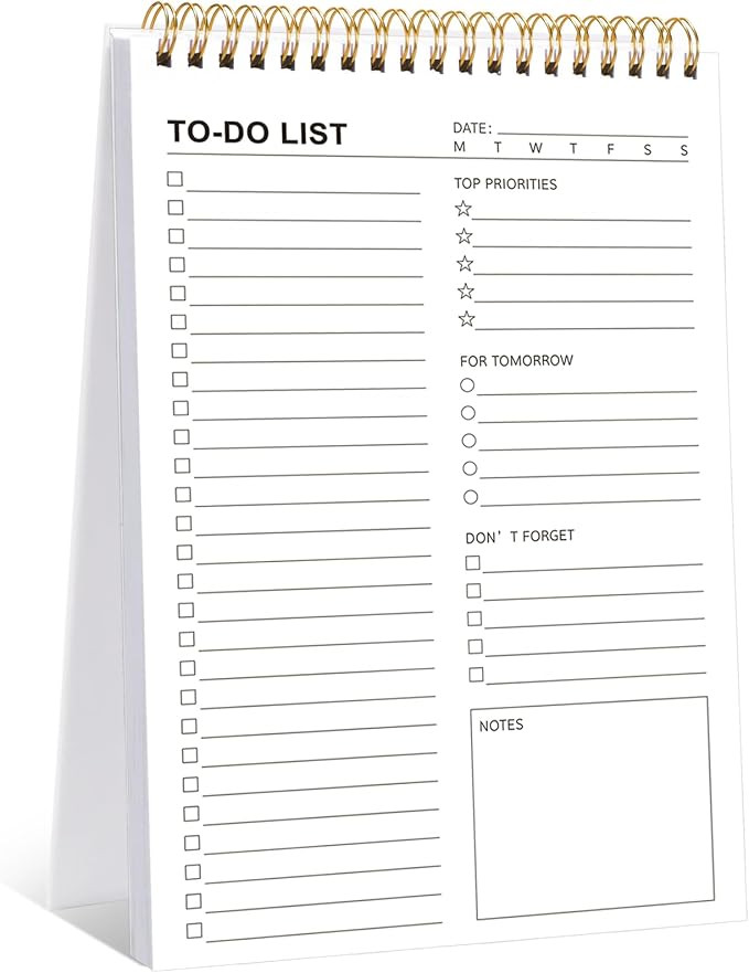 To Do List Notepad, 120 Pages 6.7x9.8" to Do List Notebook Undated Daily Planner Notepad with Tas... | Amazon (US)
