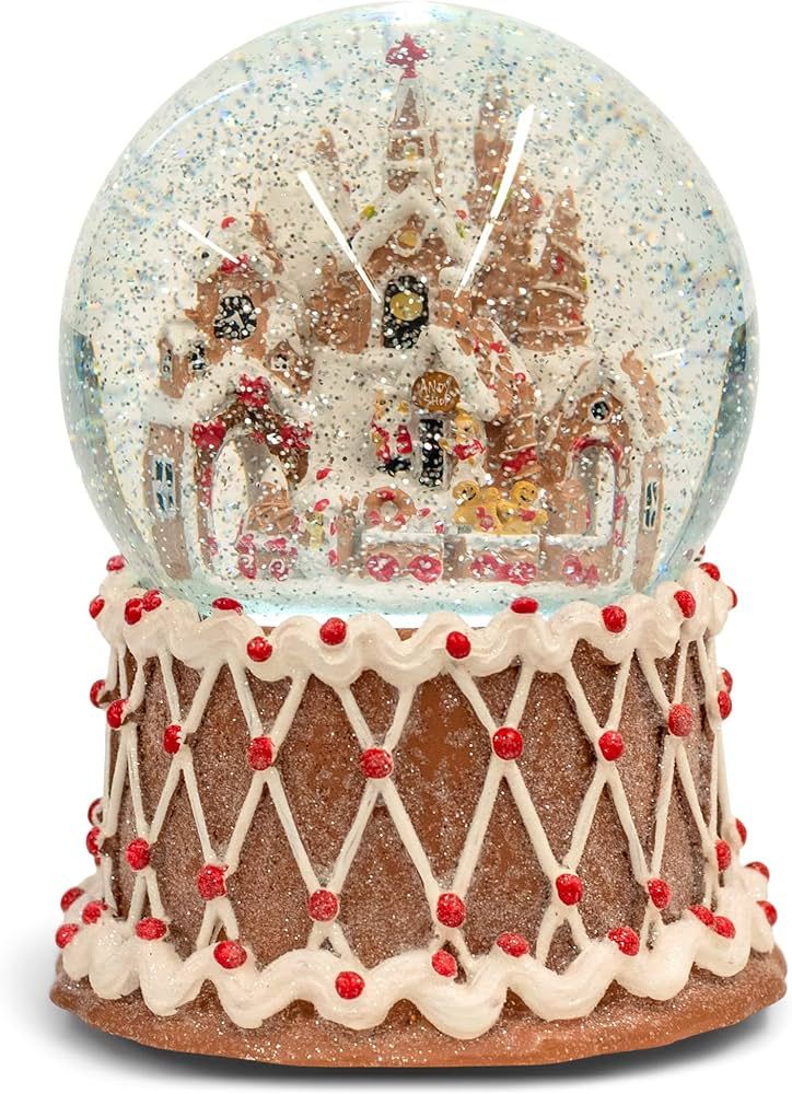 RAZ Imports 2022 Holiday Water Lanterns 7" Gingerbread Town Lighted Swirling Glitter Water Globe | Amazon (US)