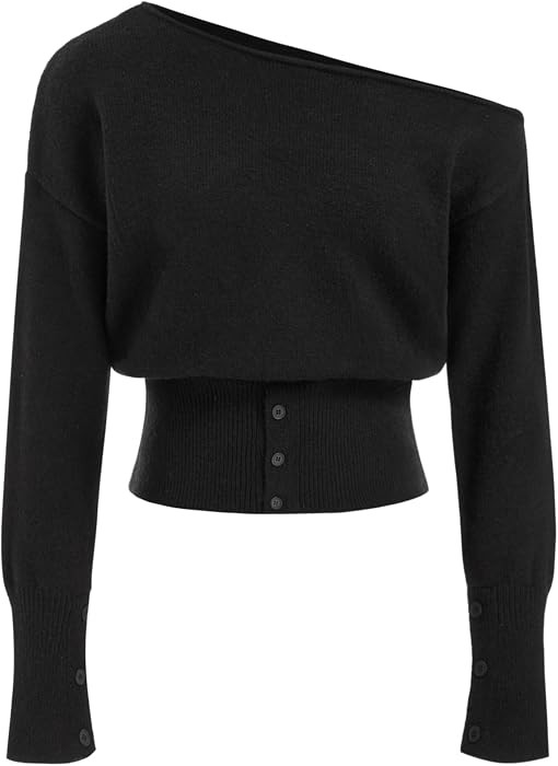 CIDER Off The Shoulder Sweaters for Women Cute Knit Pullover Tops | Amazon (US)