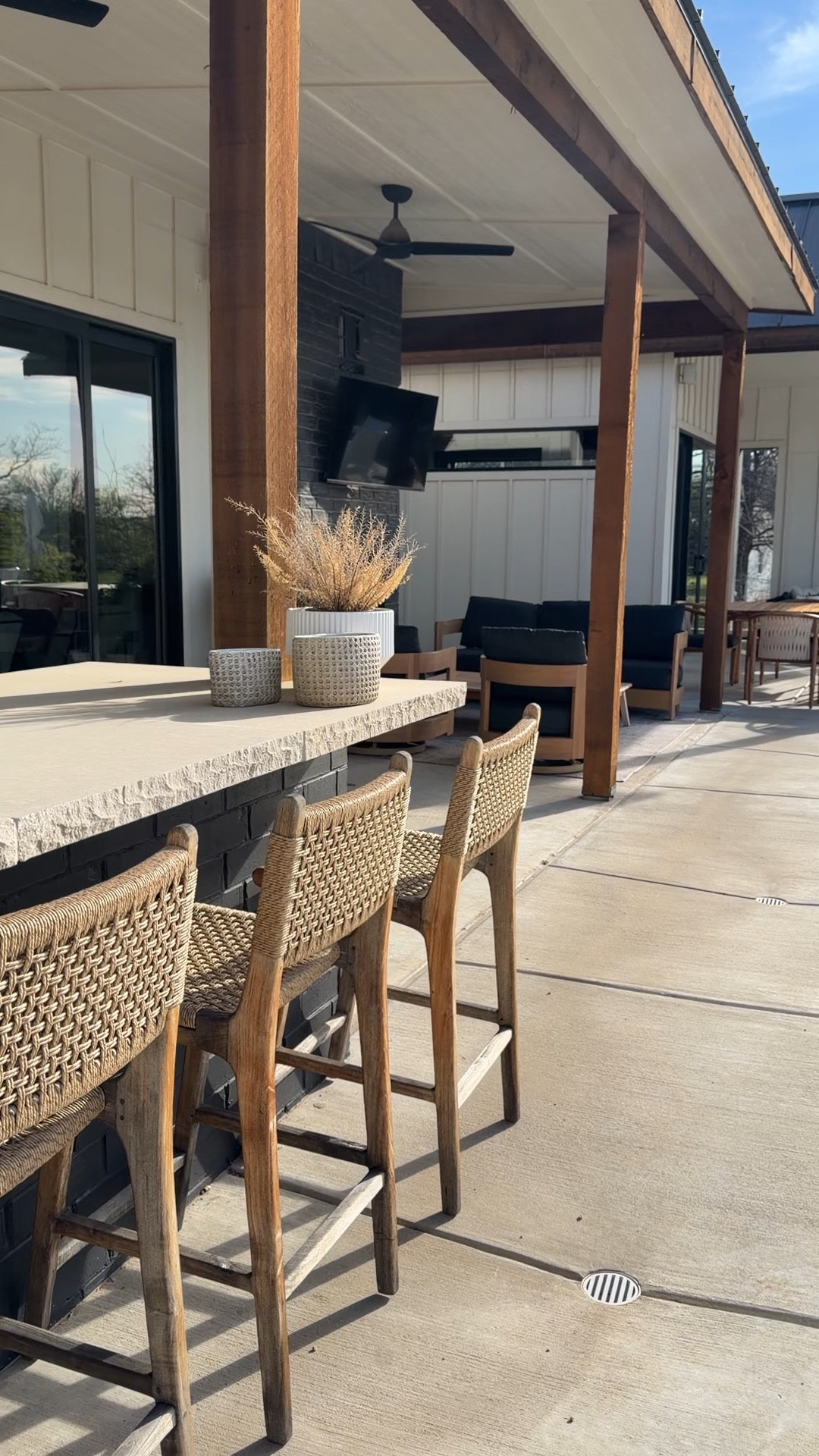 This view never gets old. We designed this patio to feel like an extension of our home and it’s easily our favorite place to unwind, host, and spend slow summer evenings. The Wayfair swivel chairs, outdoor sofa, coffee table, and rug make the seating area feel grounded, comfortable, and easy to live in, while the Denver Modern dining table and chairs bring in that clean, elevated outdoor dining feel. And the Perigold fire pit chairs from Wayfair are where we end up every night once the sun goes down.

It’s that mix of functional and beautiful that makes an outdoor space actually get used.

Keywords: patio design ideas, outdoor living space, backyard oasis, modern outdoor furniture, Wayfair patio furniture, outdoor swivel chairs, outdoor sofa setup, patio coffee table styling, outdoor rug ideas, Denver Modern outdoor dining, patio dining table, fire pit chairs, Perigold outdoor furniture, poolside seating, backyard entertaining, summer outdoor decor, patio inspiration


#LTKSeasonal #LTKHome #LTKmorningroutine
