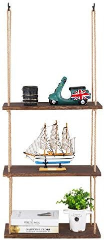 SOLEDI Wall Hanging Shelves, Rope Shelves, Swing Rope Floating Shelf for Decor,Wall Shelf for Pla... | Amazon (US)