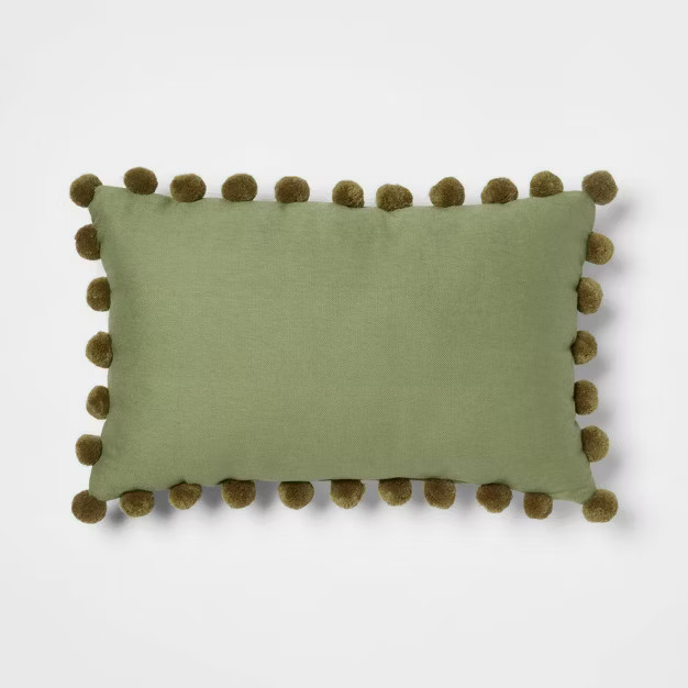 Oblong Pom-Pom Throw Pillow - Pillowfort™ | Target