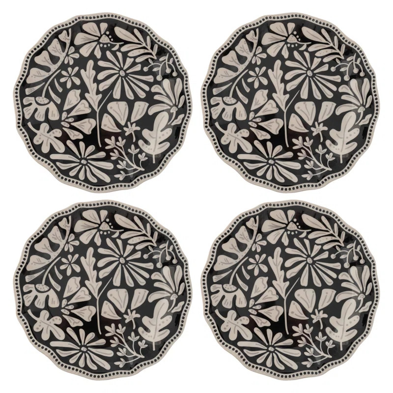 MELAMINE SALAD PLATES S/4  DUSK FLORAL (F24) (Set of 4) | Wayfair North America