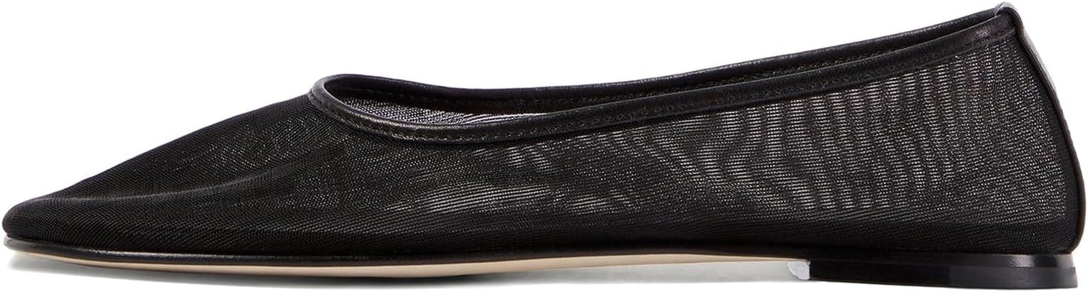 Tulle Mesh Ballet Flats Shoes for Women Slip On Ballerina Shoes Round Toe Comfortable Casual Work... | Amazon (US)