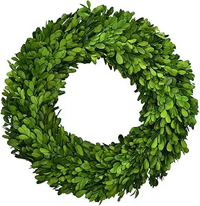 Boxwood Wreath 14" Preserved Natural Boxwood Wreath Home Decor Keep Fresh for Years Home Wreath D... | Amazon (US)