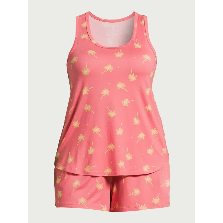 Joyspun Women's Print Tank Top and Shorts Pajama Set, 2-Piece, Sizes S to 3X | Walmart (US)