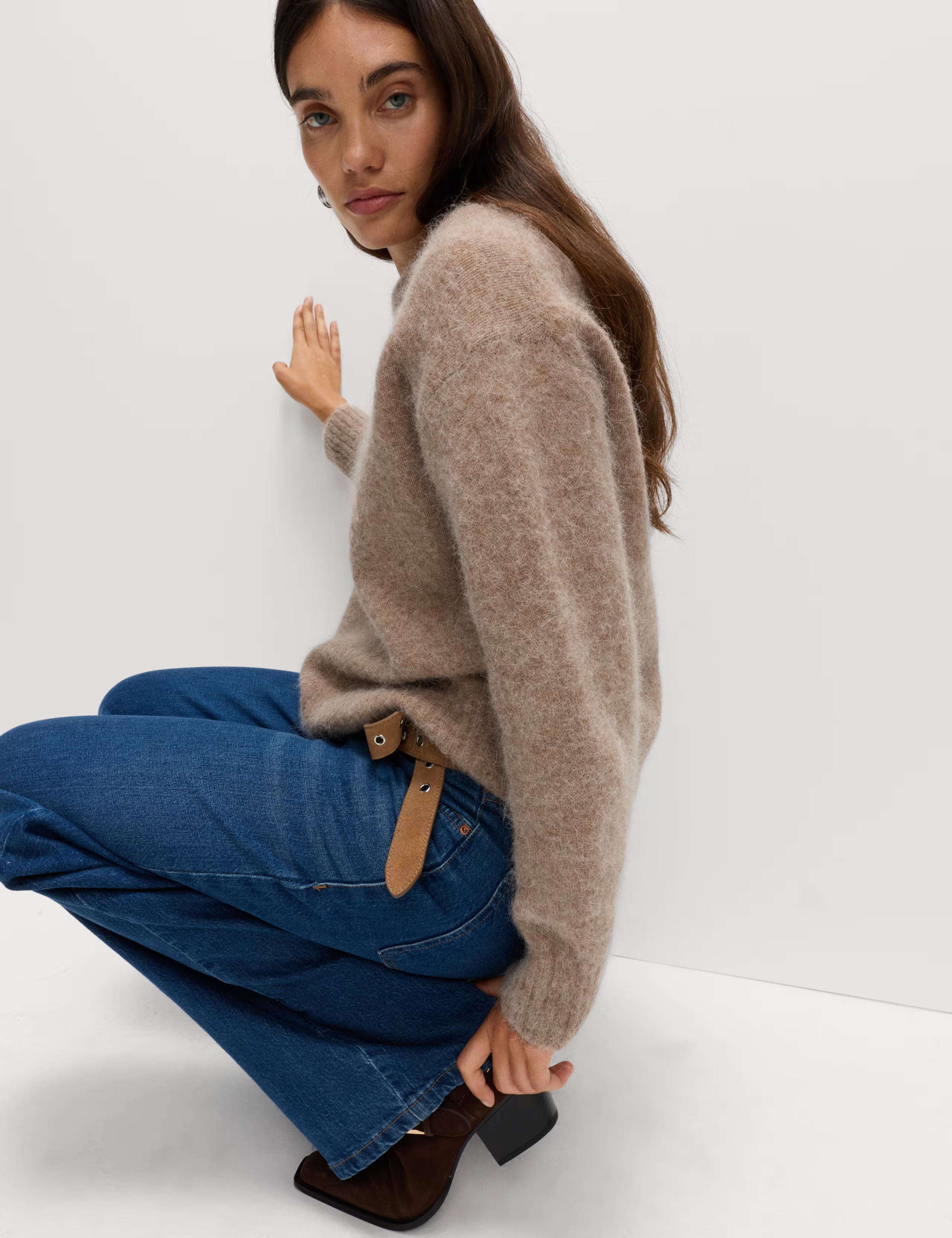 Alpaca Blend Textured Relaxed Jumper | M&S | M&S | Marks & Spencer (UK)