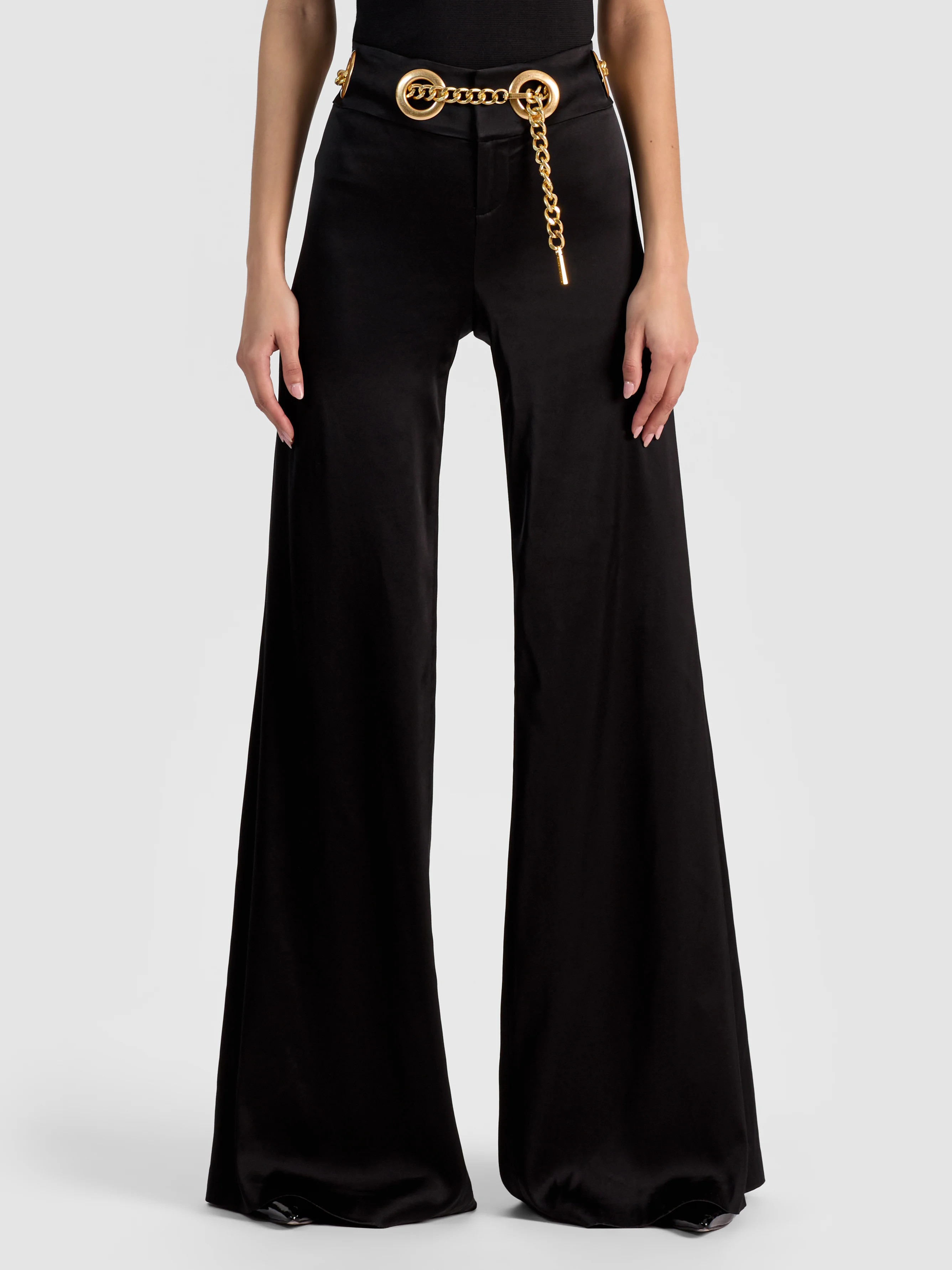 alice + olivia OLIVIA WIDE LEG CHAIN BELT PANT | Alice + Olivia