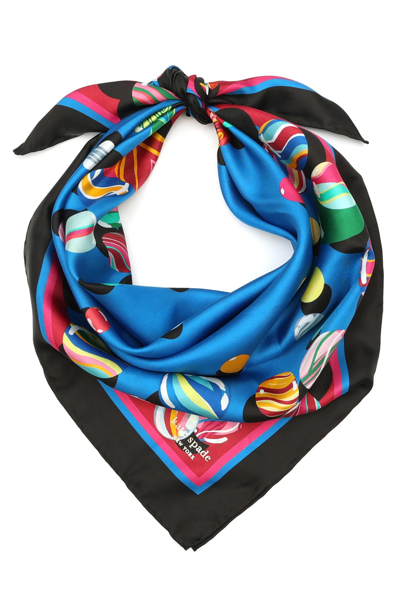 kate spade new york marble print square silk scarf | Nordstrom | Nordstrom