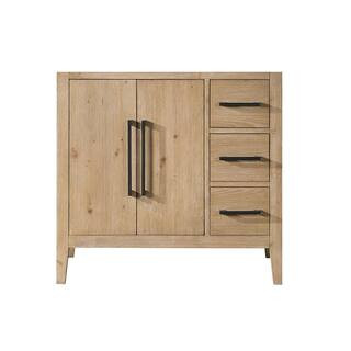 Laurel 35.2 in. W x 21.6 in. D x 33.1 in. H Bath Vanity Cabinet without Top in Weathered Fir | The Home Depot