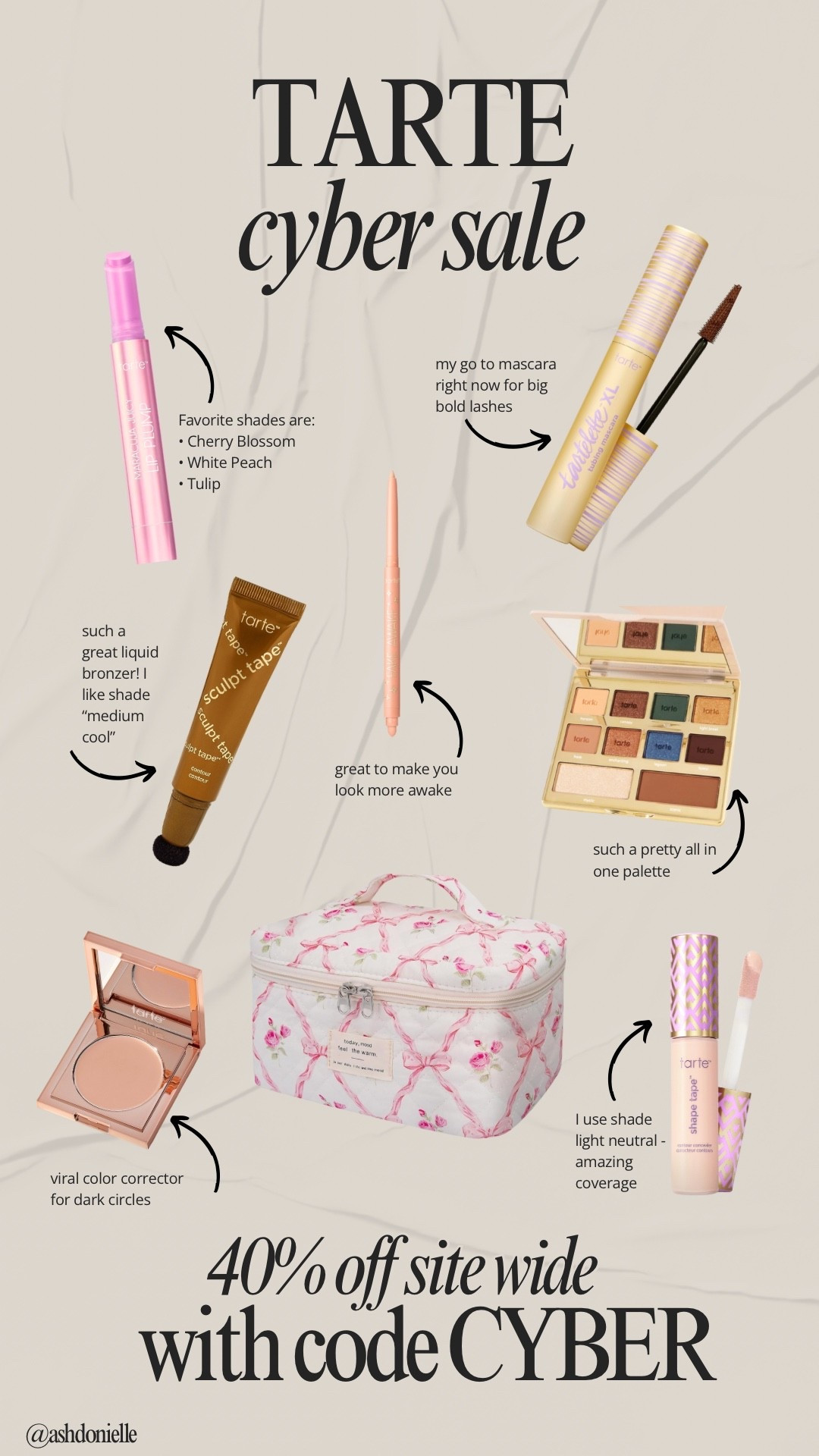 40% off the Tarte site with code CYBER 

#LTKFindsUnder50 #LTKSaleAlert #LTKBeauty