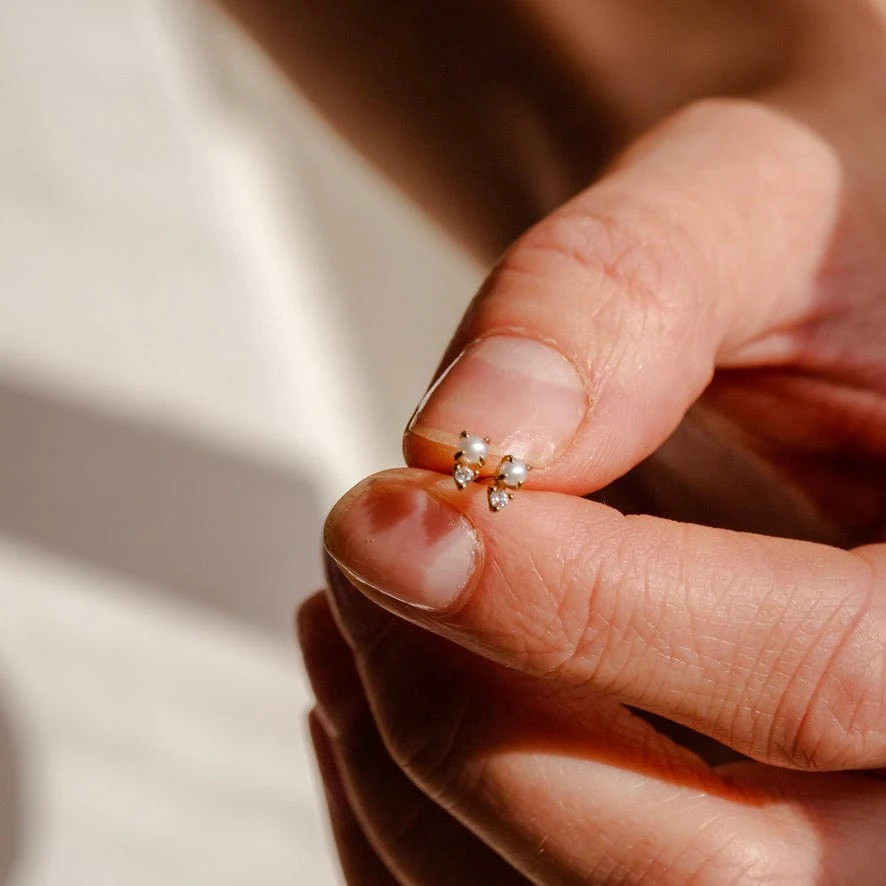 Petite Pearl Stud Earrings | Made by Mary (US)