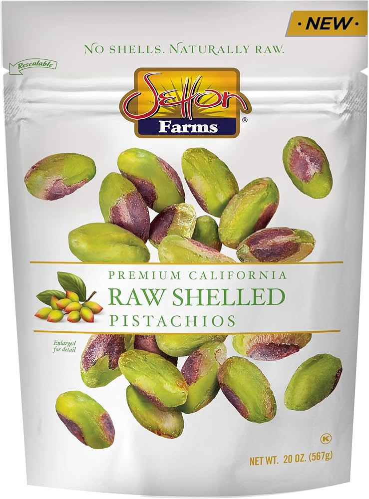 Setton Farms Naturally Raw Shelled Pistachios 20 oz Value Bag, No Shell Pistachios, Non-GMO Proje... | Amazon (US)