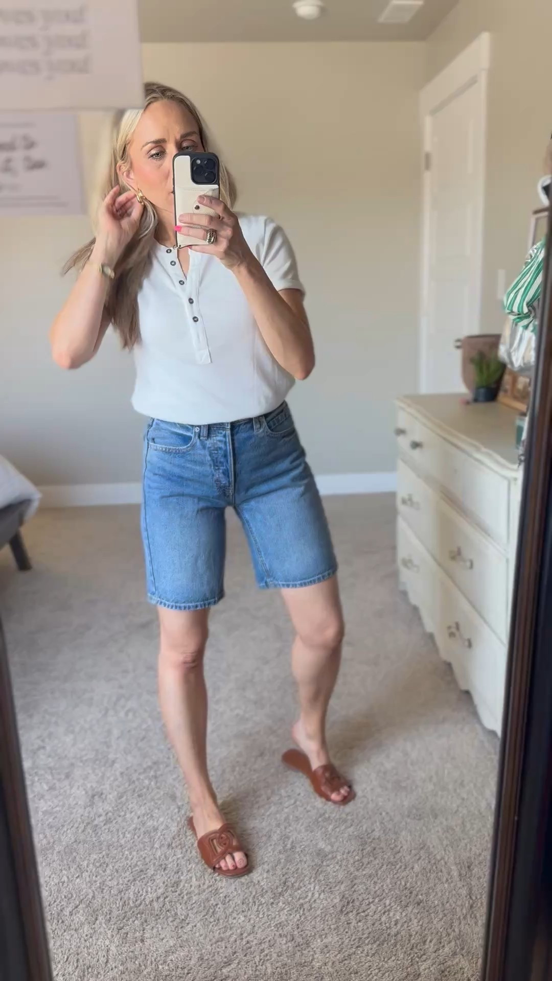 Very nice and affordable short option. The structure and bottom detail reminds me of Madewell. 

Love the classic wash and clean hem.  True to size, but size up if you liken a looser fit.  

#LTKStyleTip #LTKFindsUnder50 #LTKSeasonal