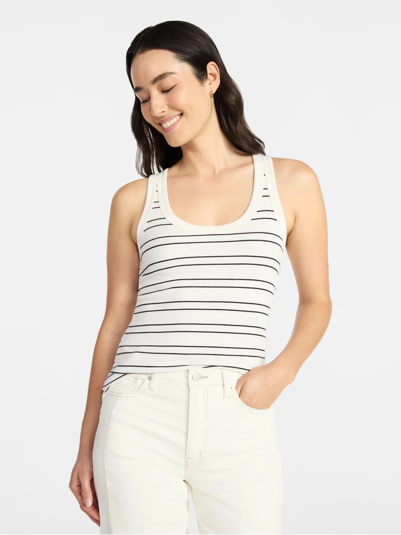 Time and Tru Women's Ribbed Tank Top, Sizes XS-XXXL | Walmart (US)