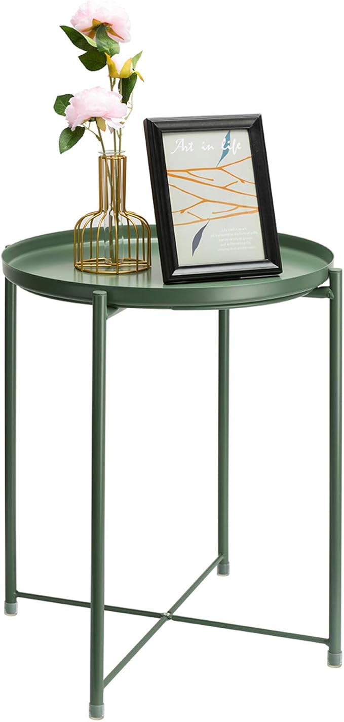 danpinera Side Table, End Table for Small Spaces Accent Metal Bedside Table Round Small End Table... | Amazon (US)