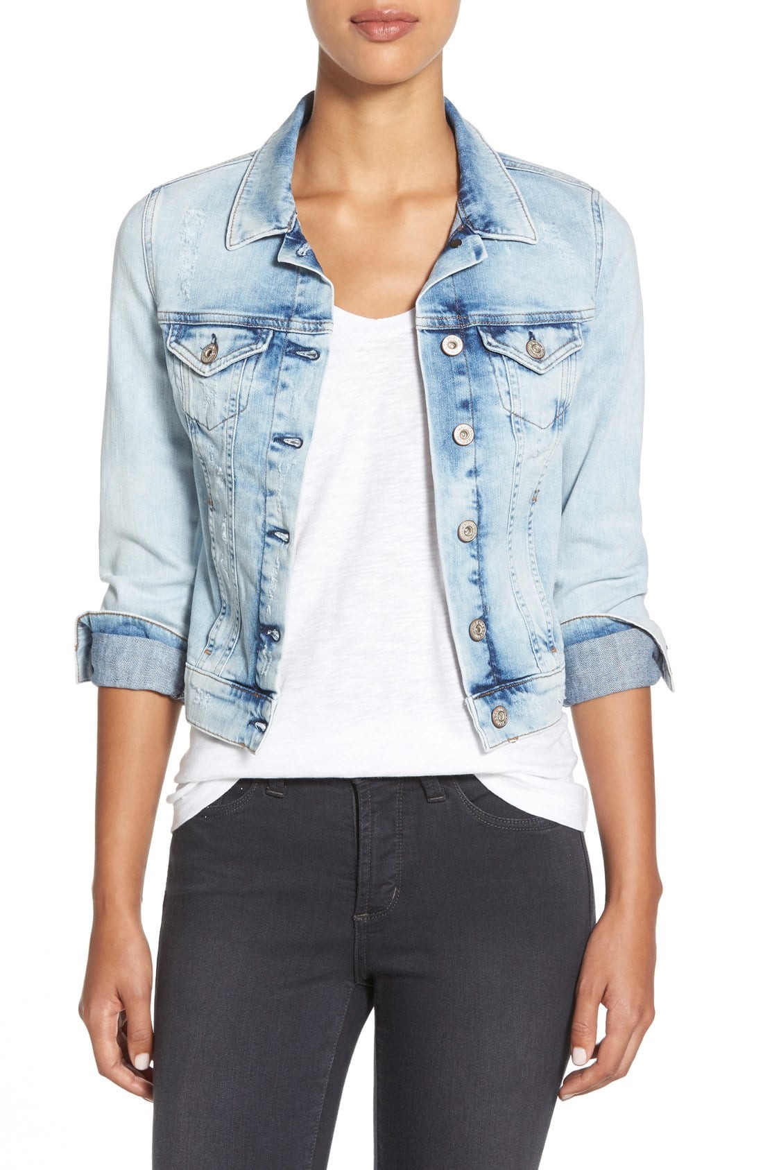 Women's Mavi Jeans 'Samantha' Denim Jacket, Size X-Small - Blue | Nordstrom