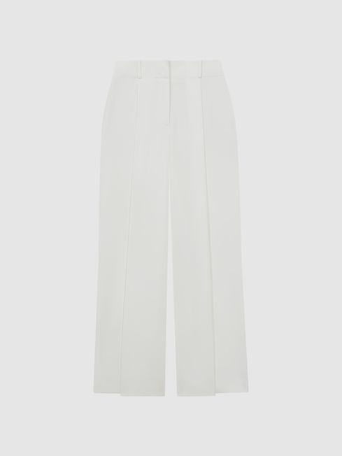MID RISE WIDE LEG TROUSERS | Reiss UK