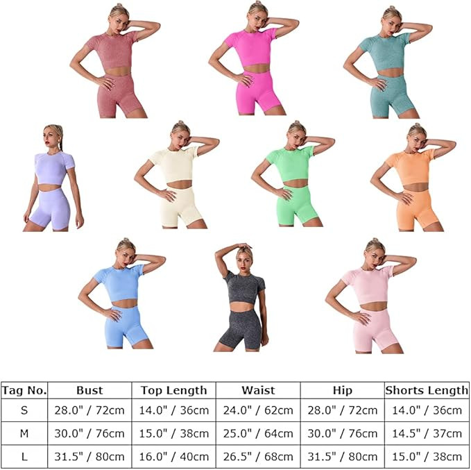 IMEKIS Women's Yoga Outfit Seamless Workout Set High Waist Exercise Shorts Pants with Sport Crop ... | Amazon (US)
