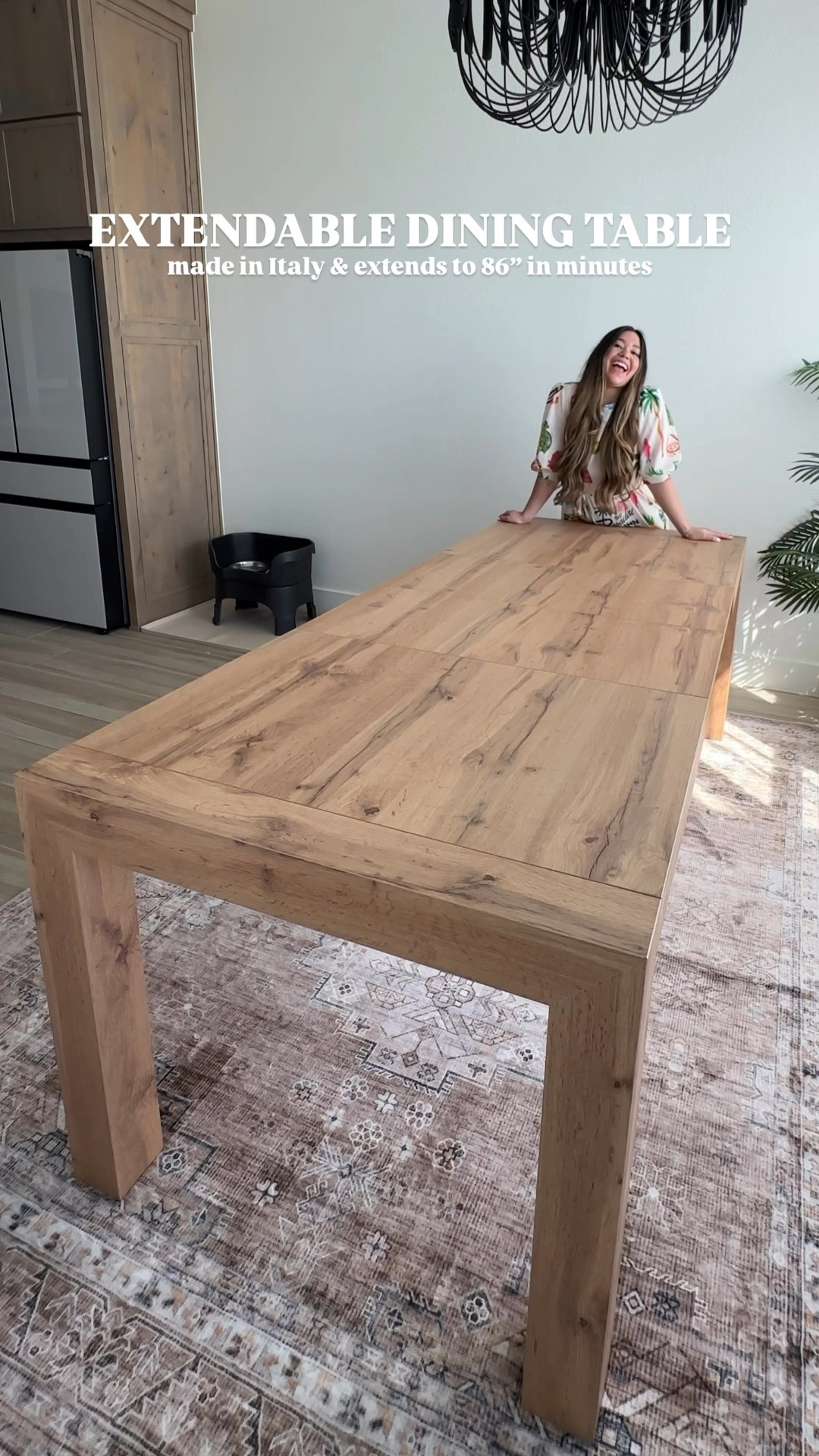 Uhm, can we just take a moment because my dining room is kinda showing off rn 🤩💫

Say hello to the Iacopo Extendable Dining Table from the Italian furniture brand @mobilifiver_usa ✨ She’s stunning, she’s functional, and yes, she EXTENDS from 55” allllll the way to 86” in just a few quick minutes. Translation? I can now host game nights and themed dinner parties without playing an Olympic-level round of table + chair Tetris. BLESS 👏🏻

The craftsmanship + quality of this table is seriously impeccable (did I mention it’s made in Italy, aka the land of beautifully designed products?! 🇮🇹) and I just adore the Rustic Oak finish that ties in beautifully with the organic modern aesthetic of our home.

Drop EXTEND below and I’ll DM you all of my dining room details! ✨

Amazing home finds, Wayfair finds, Anthropologie home finds, taper chandelier, neutral rug, machine washable rug, transformer table, cb2 dining chair, Wayfair dining chairs, Amazon dining table, organic modern home decor 

#LTKFindsUnder100 #LTKSaleAlert #LTKHome