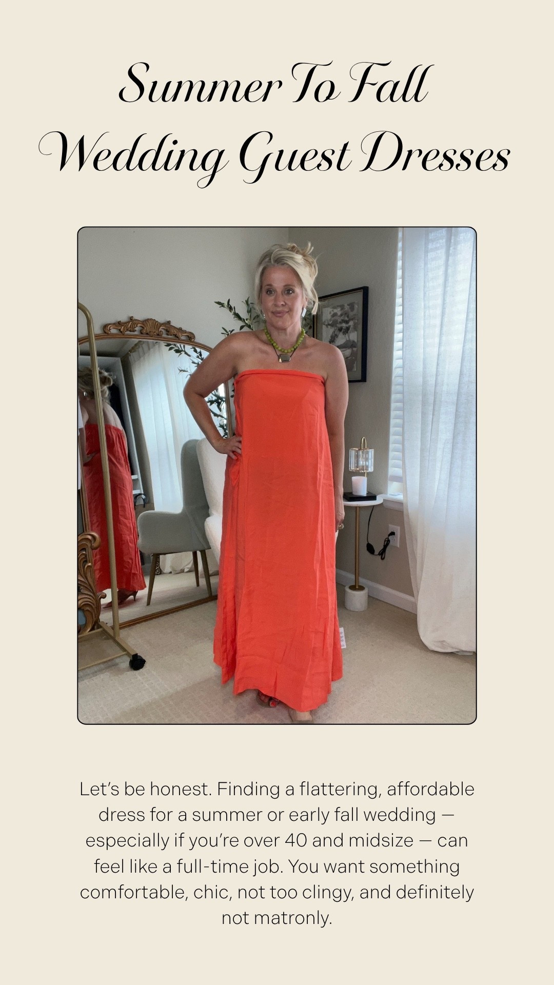  ✨Tap the bell and ❤️ for over 40 fashion, midlife style, midsize fashion and luxury looks for less. 

Flattering wedding guest dresses under $100— midsize & 40+ friendly 💃🏼✨
These are breezy, non-clingy, and perfect for summer or early fall RSVPs.
Including the bold ASOS finds I wore (hello, burnt orange and fire red 😍) + comfy Amazon staples that feel just right on a midsize body.

👑"Helping you look good, feel good!" - Lindsey Denver

Wedding guest dress Formal wedding attire Cocktail dress Evening gown Black-tie wedding dress Semi-formal wedding attire Floral dress Lace dress Maxi dress A-line dress Midi dress Wrap dress Off-the-shoulder dress Strapless dress Halter neck dress Pastel dress Chiffon dress Beaded dress Embellished dress Sequin dress Tea-length dress Bohemian dress Vintage dress Printed dress Jewel-toned dress Pleated dress Ruffled dress High-low dress Satin dress One-shoulder dress

Follow my LTK @Over40andmidlife on the @shop.LTK app to view this post and get my exclusive app-only content!

#liketkit 
@shop.ltk
https://liketk.it/5ker8

#LTKMidsize #LTKOver40 #LTKWedding