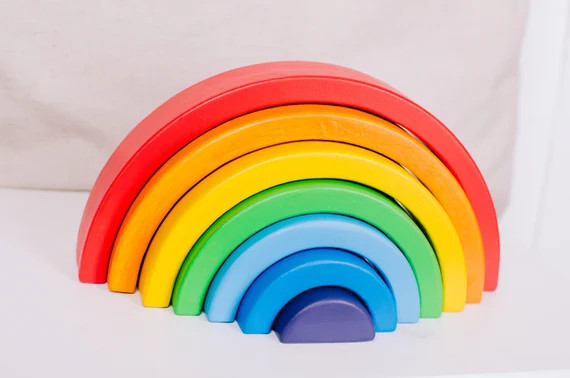 Wooden Rainbow Toy-Rainbow Stacking Toy- Wooden Rainbow-Baby Shower Gift-Baby Gift-Black Friday-C... | Etsy (US)