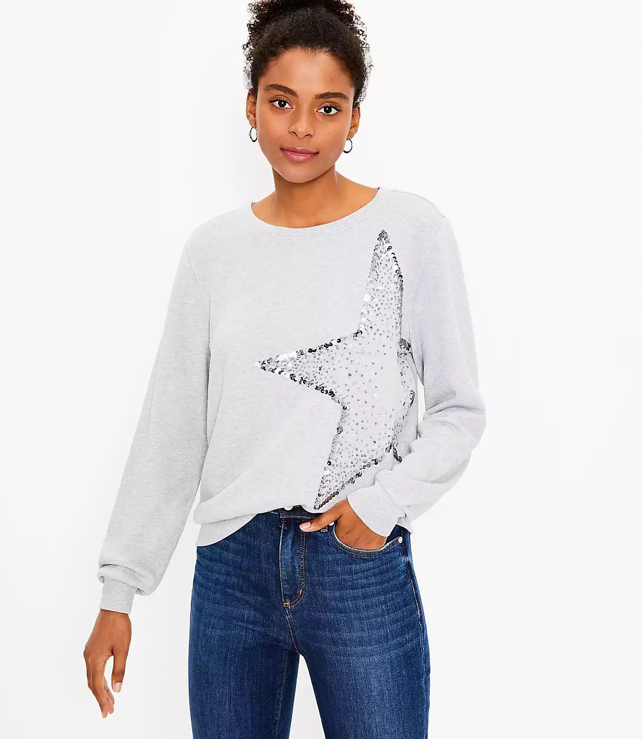 Sequin Star Sweatshirt | LOFT