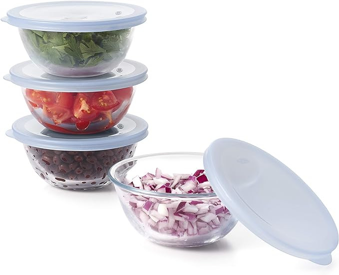 OXO 11205500 Good Grips 8-Piece Glass Prep Bowl Set, One Size, Clear | Amazon (US)
