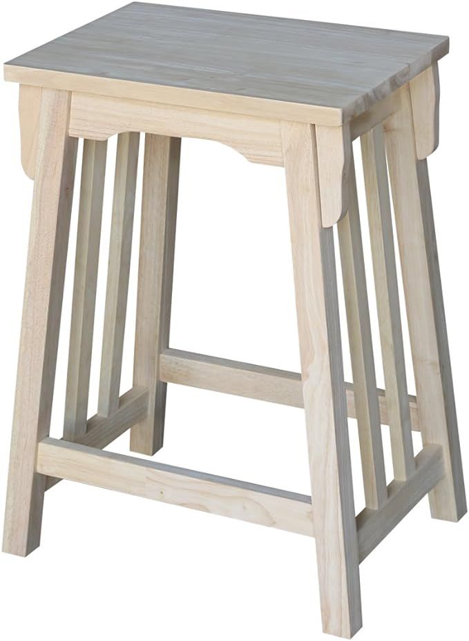 International Concepts 24-Inch Mission Counter Height Stool, Unfinished | Amazon (US)