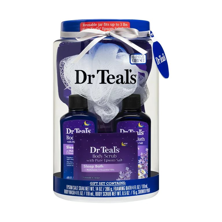 Dr Teal's 6PC Bath Gift Set with Reusable Container: Melatonin | Walmart (US)