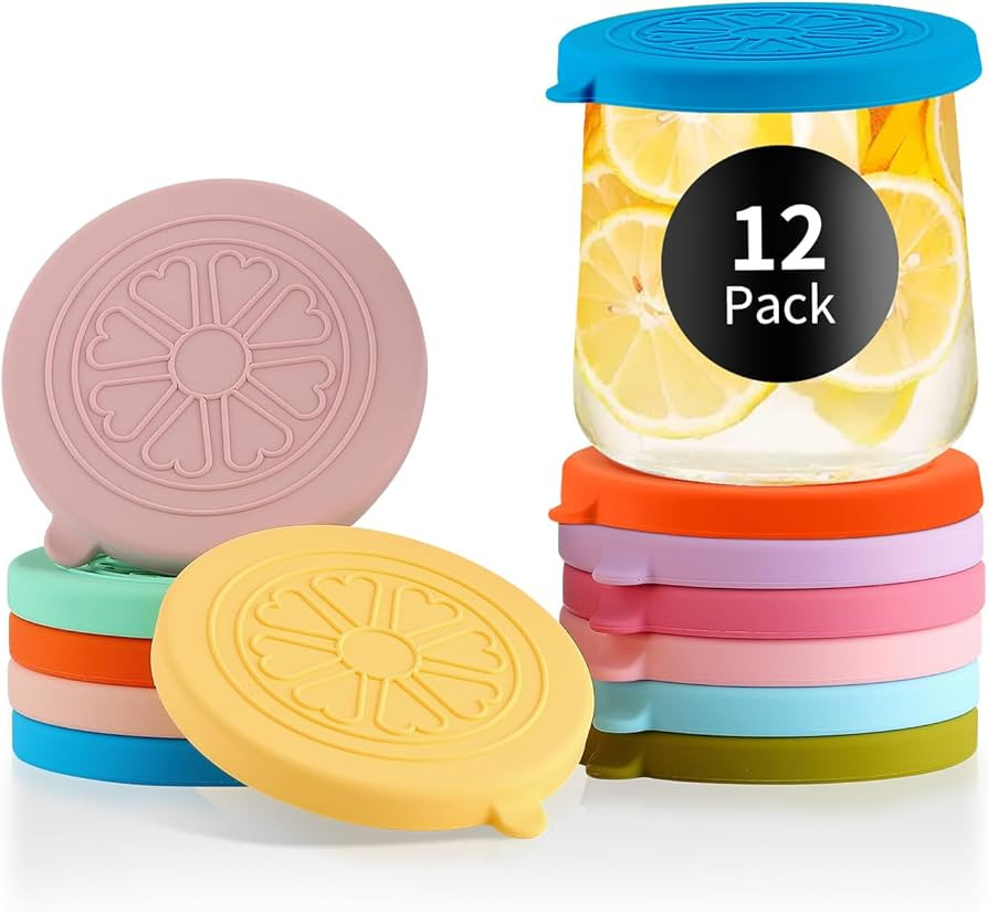 Oui Yogurt Jar Lids Silicone | 12 Pack Colorful Covers Fit For 5 Oz Oui Yogurt Glass Jars | Perfe... | Amazon (US)