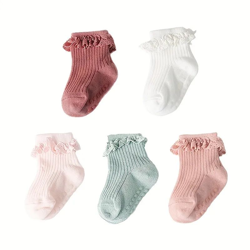 Baby Girls Kids Lace Ruffled Princess Socks, Infant Girls Kids Breathable Comfy Socks For Spring ... | Temu Affiliate Program