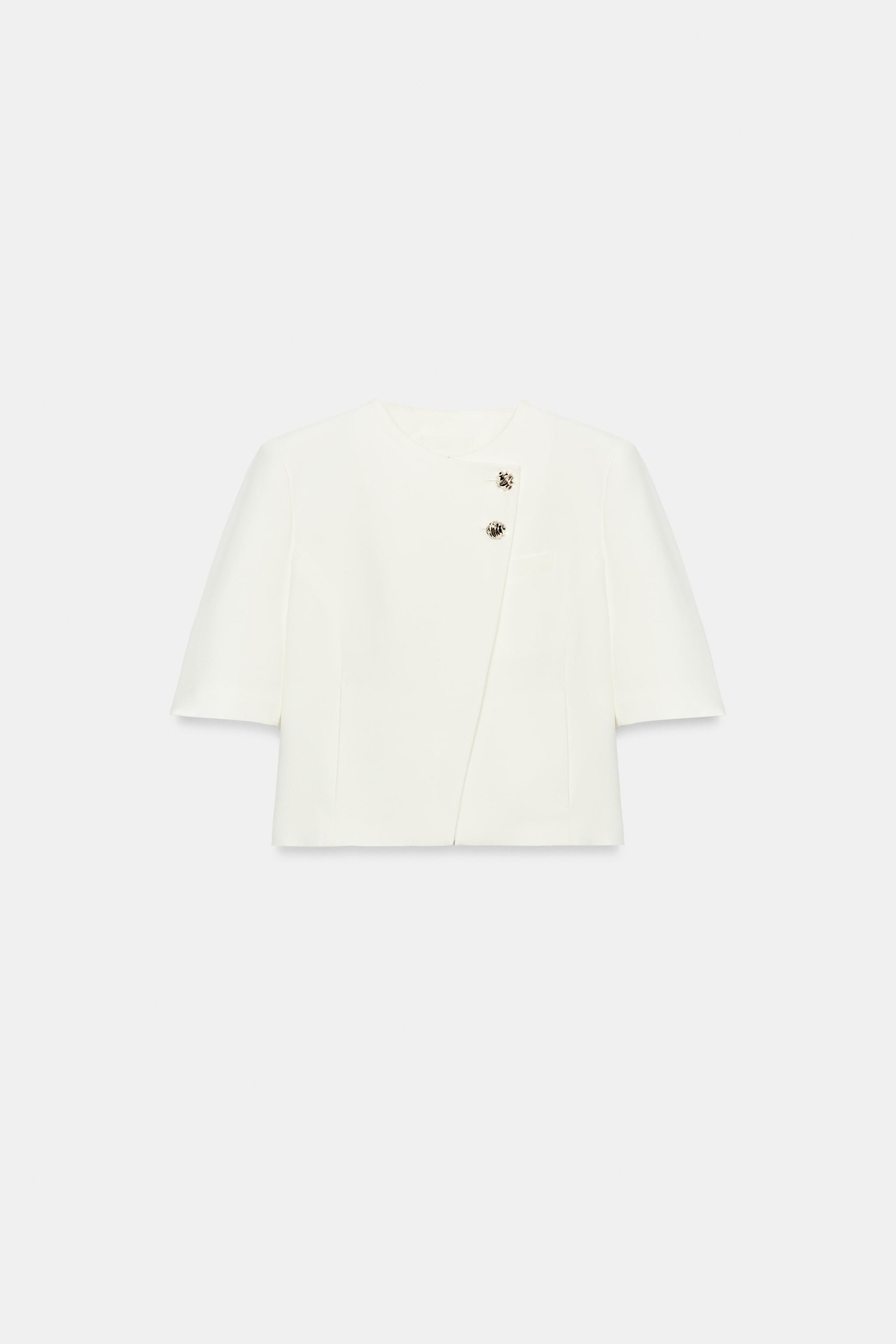 SHORT SLEEVE BLAZER WITH SHOULDER PADS | Zara Canada