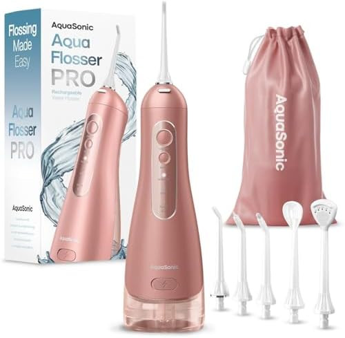 AquaSonic Aqua Flosser PRO - Rechargeable Cordless Water Flosser for Teeth, Gums & Tongue - Moder... | Amazon (US)