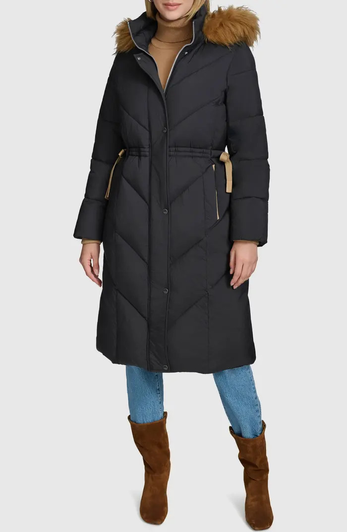 Lennox Hooded Puffer Coat with Faux Fur Trim | Nordstrom