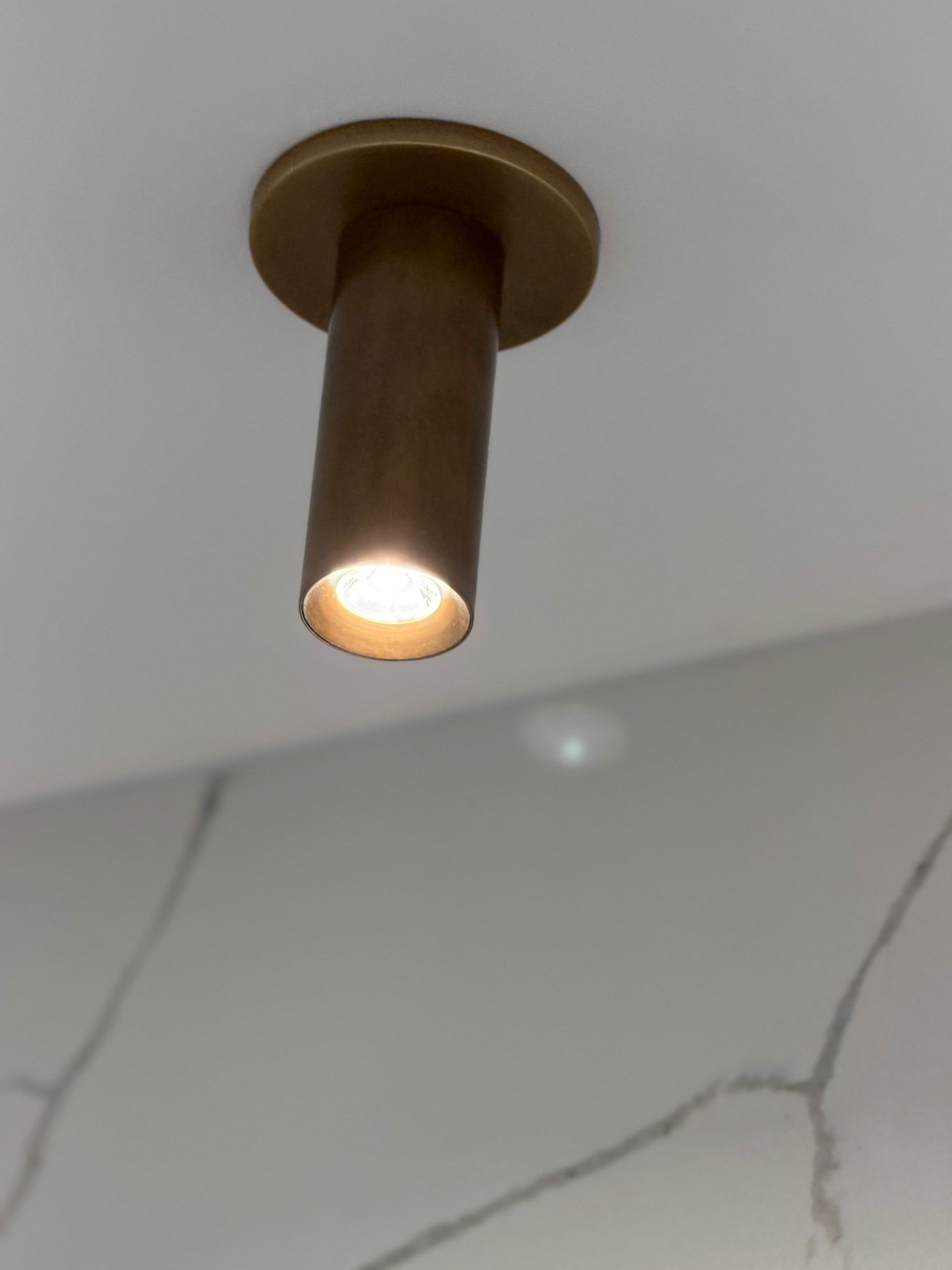 My absolute favorite semi flush accent light in vintage gold that we used in a custom new build. I would use this 100x over! 

 #LTKHome