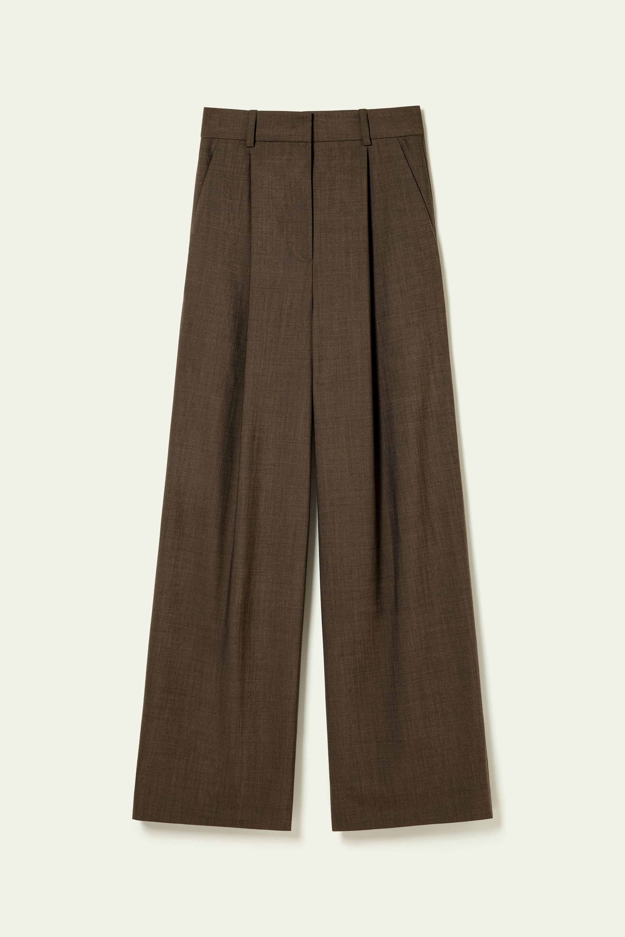 Front-Pleated Silk-Wool Blend Trousers | LILYSILK