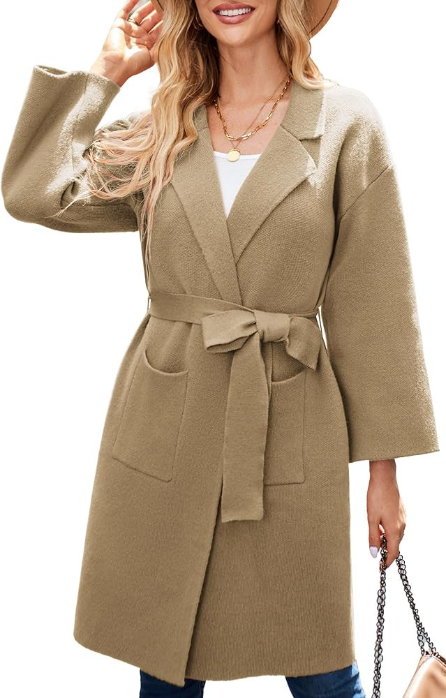 GRACE KARIN Women's Oversized Chunky Knit Open Front Long Cardigan Sweater Coat Outwear with Pock... | Amazon (US)