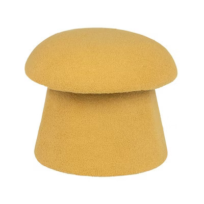Crestview Collection Yellow Upholstered Mushroom Ottoman with Storage | Target