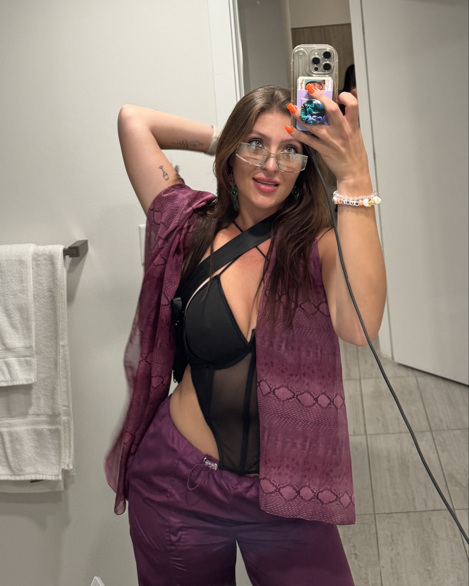 John summit MMW Miami festival outfit for factory town! I got this scarf at goodwill but if you google search “purple snake print sheer scarf” there’s VERY similar ones sold on poshmark!!! 

Pants brand is “pretty damage” since they can’t be directly linked!

#LTKtravel #LTKFestival