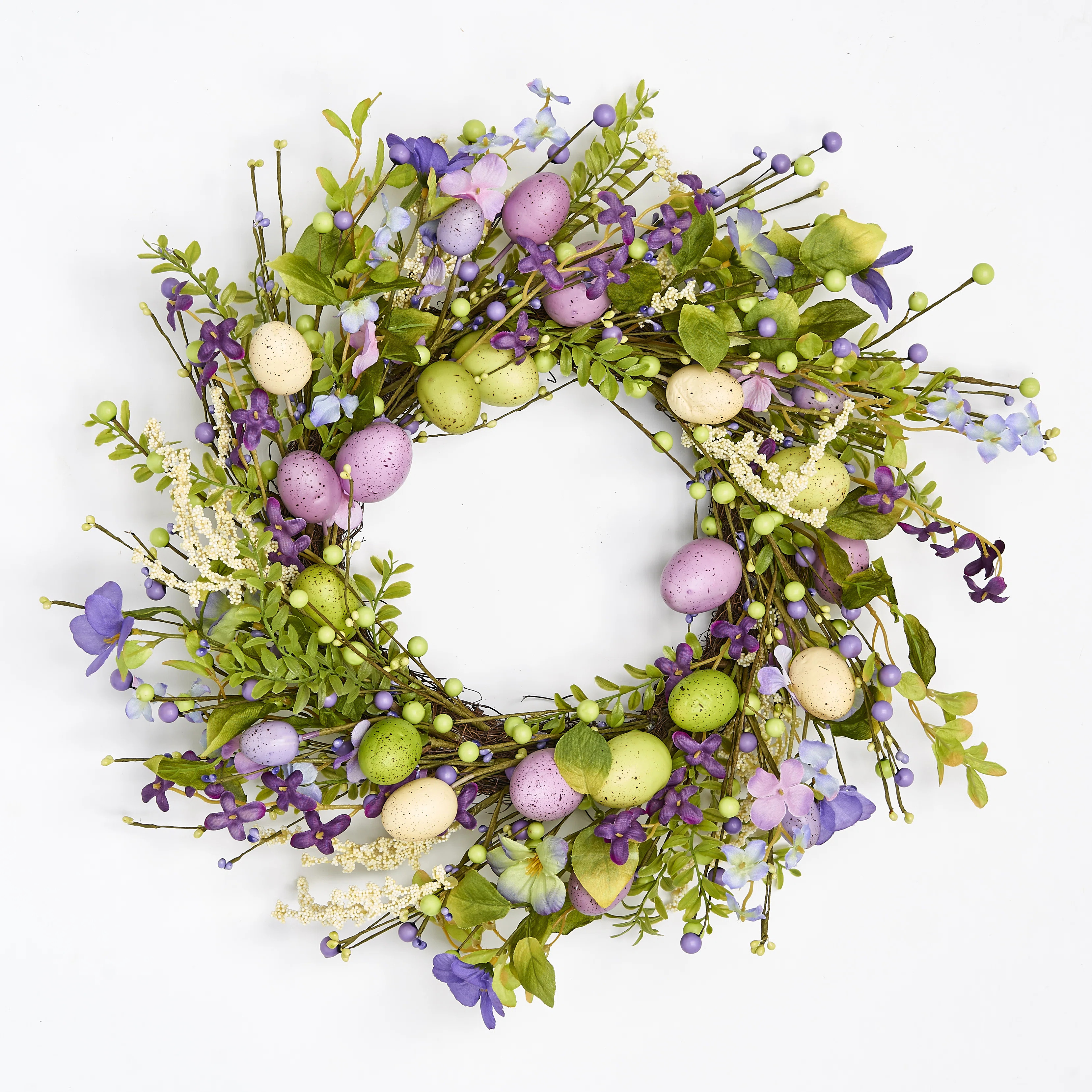 20" Easter Artificial Eggs & Foliage Wreath | Wayfair North America