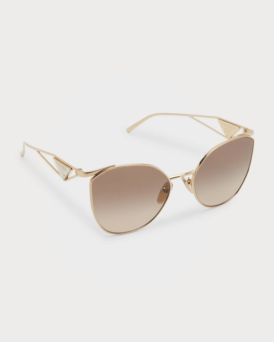 Prada Logo Emblem Metal Cat-Eye Sunglasses | Neiman Marcus