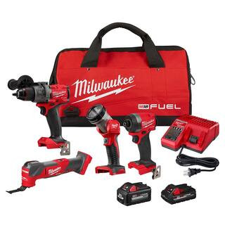 Milwaukee M18 FUEL 18V Lithium-Ion Brushless Cordless Combo Kit (4-Tool) with Two High Ouput Batt... | The Home Depot
