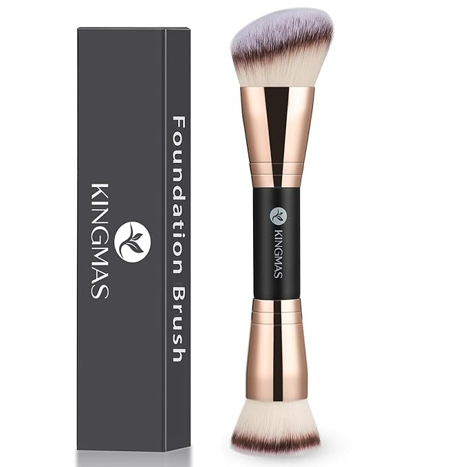 KINGMAS Foundation Makeup Brush, Premium Kabuki Brush, Double-Ended Contour Brush (Flat/Angled Ro... | Amazon (US)