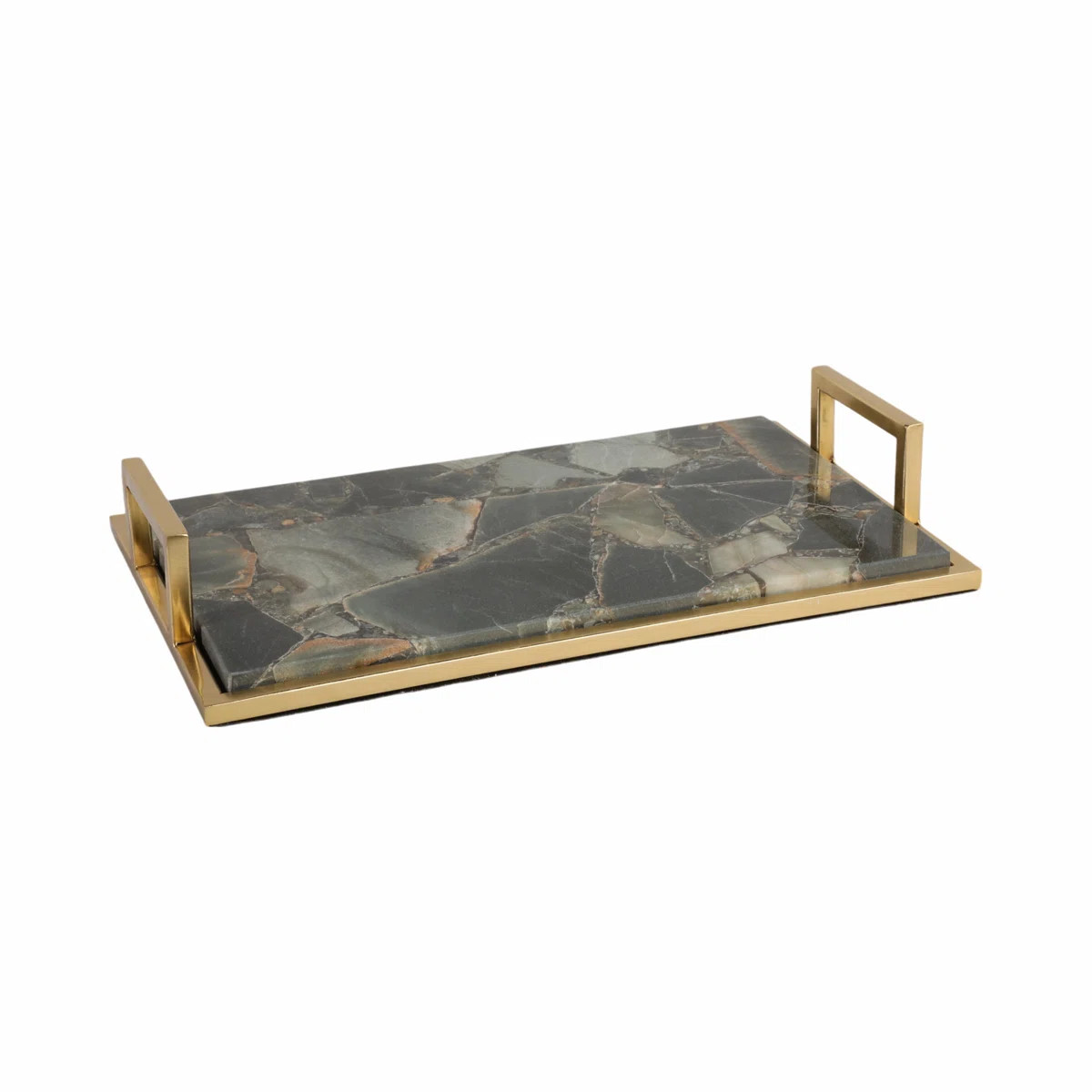 Modern Decorative Agate Tray for Ottoman Decor - Versatile Home Decor Accent Tray for Coffee Tabl... | Wayfair North America